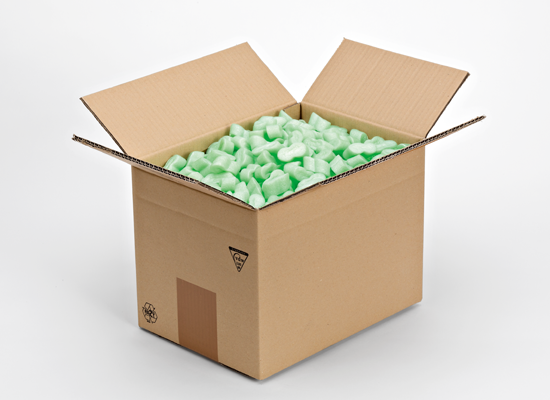 Füllmaterial grüne Polsterchips in Karton